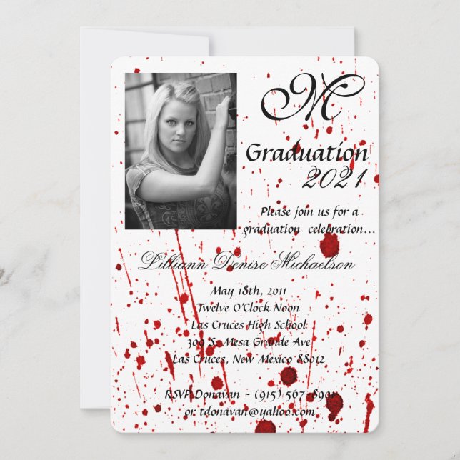 5x7 Graduation Partie Invitation Vamp Splatter de  (Devant)