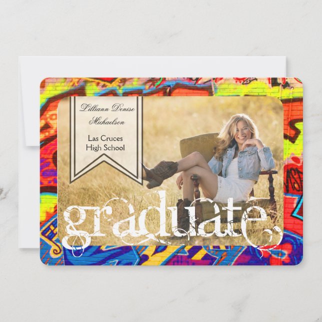 5x7 Graffiti Peinture Faire-part principal (Devant)