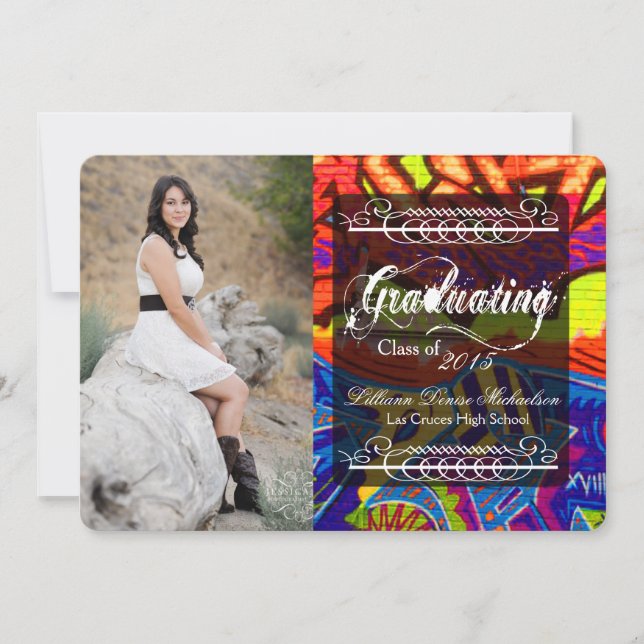 5x7 Graffiti Peinture Faire-part principal (Devant)