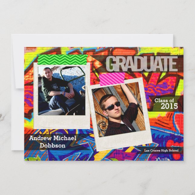 5x7 Graffiti Peinture Faire-part principal (Devant)