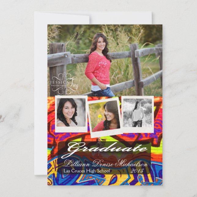 5x7 Graffiti Peinture Faire-part principal (Devant)