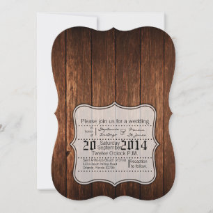 5x7 Grange Bois Pays Faire-part de mariage rustiqu