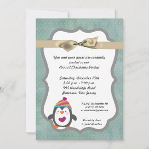 5x7 Hiver Pingouin Noël Invitation