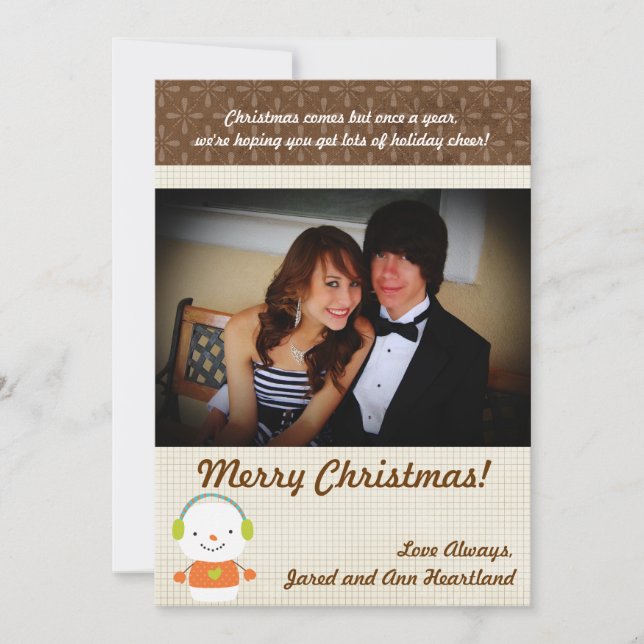5x7 hiver Snowman hiver Neige Invitation (Devant)