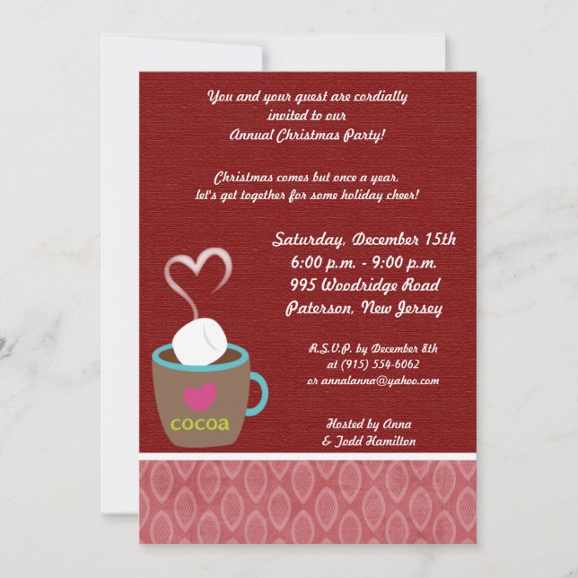 5x7 Hot Cup of Coco Invitation (Devant)