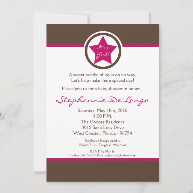 5x7 Hot Rock Star Invitation Baby shower (Devant)
