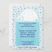 5x7 Icy Igloo Baby Blue Invitation