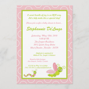 5x7 Insectes printanières Invitation Baby shower d
