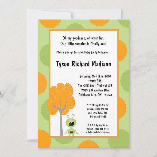 5x7 Invitation à la fête d'anniversaire de Little  (Devant)
