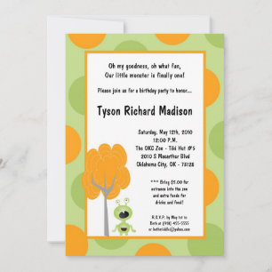 5x7 Invitation à la fête d'anniversaire de Little
