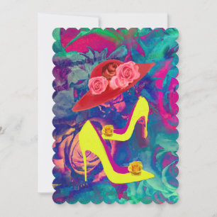 5x7 Invitation à talons et Casquettes échancrés