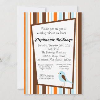 5x7 Invitation au Baby shower animal d'oiseaux for
