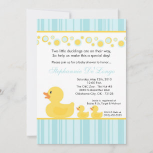 5x7 Invitation au Baby shower de canard en caoutch
