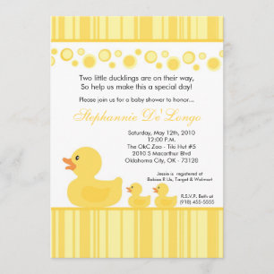 5x7 Invitation au Baby shower de canard en caoutch