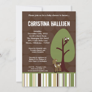 5x7 Invitation au Baby shower de forêt Hollow Ench