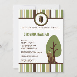 5x7 Invitation au Baby shower de forêt vierge ench