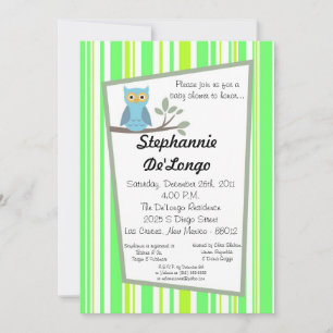 5x7 Invitation Baby shower de Chouette de forêt de