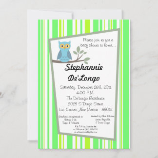 5x7 Invitation Baby shower de Chouette de forêt de