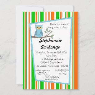 5x7 Invitation Baby shower de Chouette de forêt de