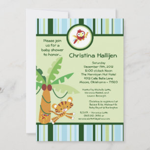 5x7 Invitation Baby shower de forêt pluviale