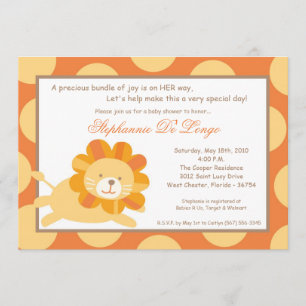 5x7 Invitation Baby shower du roi de la jungle