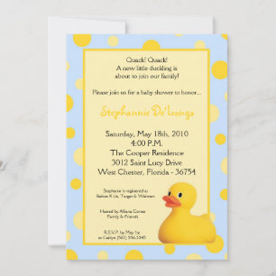 5x7 Invitation Baby shower en caoutchouc blu jaune
