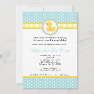 5x7 Invitation Baby shower en caoutchouc jaune