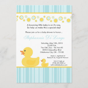 5x7 Invitation Baby shower en caoutchouc jaune