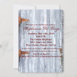 5x7 Invitation d'anniversaire Lave blanche Porte d