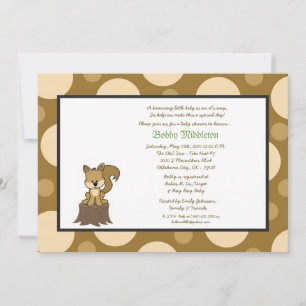 5x7 Invitation de Baby shower Brown et Brown Squir