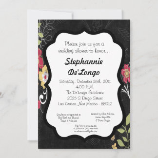 5x7 Invitation de cadre floral