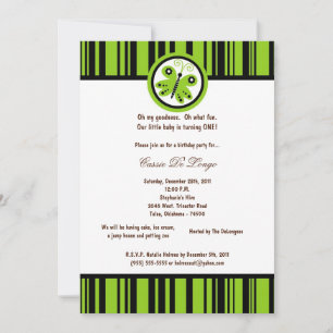 5x7 Invitation de fête d'anniversaire du papillon