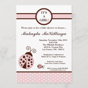 5x7 invitation Girly de baby shower de Madame rose
