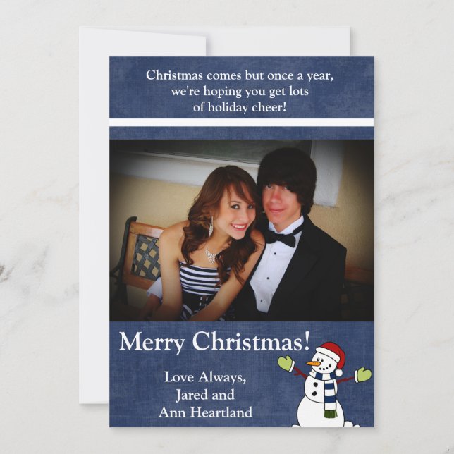 5x7 Jolly Winter Snowman Noël Invitation (Devant)