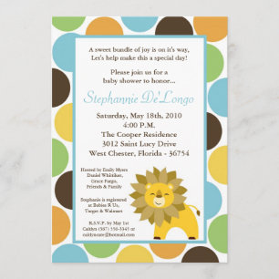 5x7 Jungle King Lion Safari Invitation Baby shower