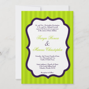 5x7 Lime Green & Purple Linn Faire-part de mariage