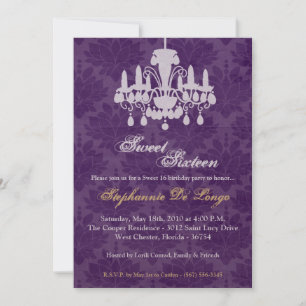 5x7 Lustre Glitz Sweet 16 Invitation Anniversaire