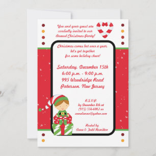 5x7 M. & Mme Claus Invitation à la fête de Noël