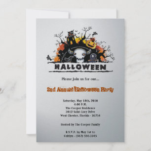 5x7 Maison Éffrayante Halloween Costume Invitation