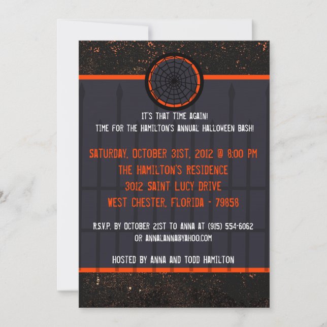 5x7 Maison hantée Halloween Invitation de fête d'H (Devant)