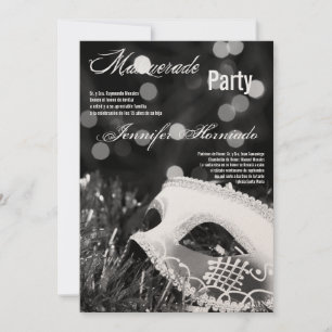 5x7 Masquerade Quinceanera Invitation Anniversaire
