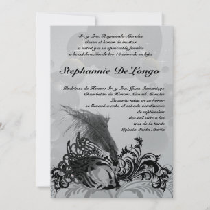 5x7 Masquerade Quinceanera Invitation Anniversaire