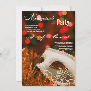 5x7 Masquerade Quinceanera Invitation Anniversaire