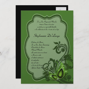 5x7 Masquerade Quinceanera Invitation Anniversaire