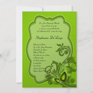 5x7 Masquerade Quinceanera Invitation Anniversaire