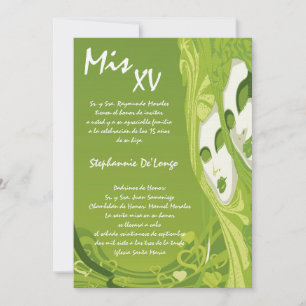 5x7 Masquerade Quinceanera Invitation Anniversaire