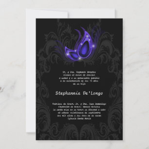 5x7 Masquerade Quinceanera Invitation Anniversaire