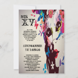 5x7 Masquerade Quinceanera Invitation Anniversaire