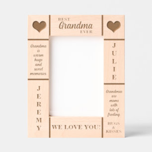 5x7 Meilleure grand-mère jamais petits noms cadre 