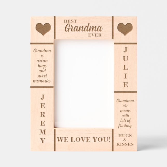 5x7 Meilleure grand-mère jamais petits noms cadre  (Recto)